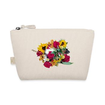 Farbwildes Blütenbouquet Rosen Sonnenblumen - Bio-Täschchen - Natur - Vorne