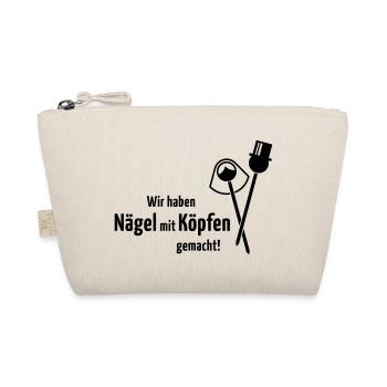Wir Haben Nägel Mit Köpfen Gemacht! Hochzeit Black - Bio-Täschchen - Natur - Vorne