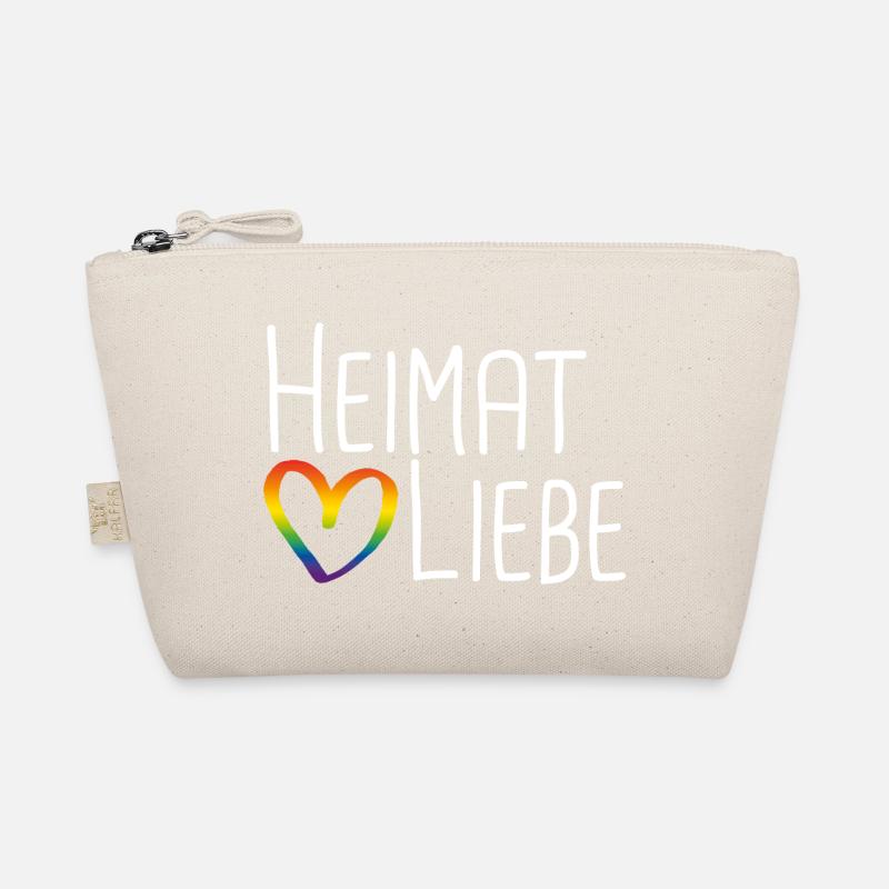 Heimatliebe Regenbogenherz - Bio-Täschchen - Natur