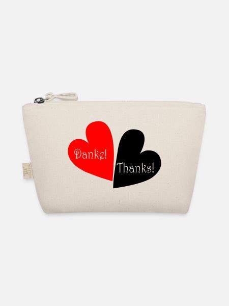 Thank You Thanks Heart - Organic Pouch - nature - Front