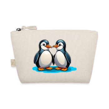 Zwei Pinguine - Bio-Täschchen - Natur - Vorne