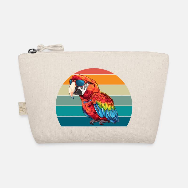 Papagei Retro Vogel Sommer Bio-Täschchen