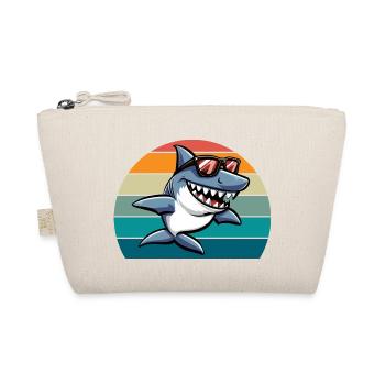 Hai Retro Lustig Sommer Strand - Bio-Täschchen - Natur - Vorne