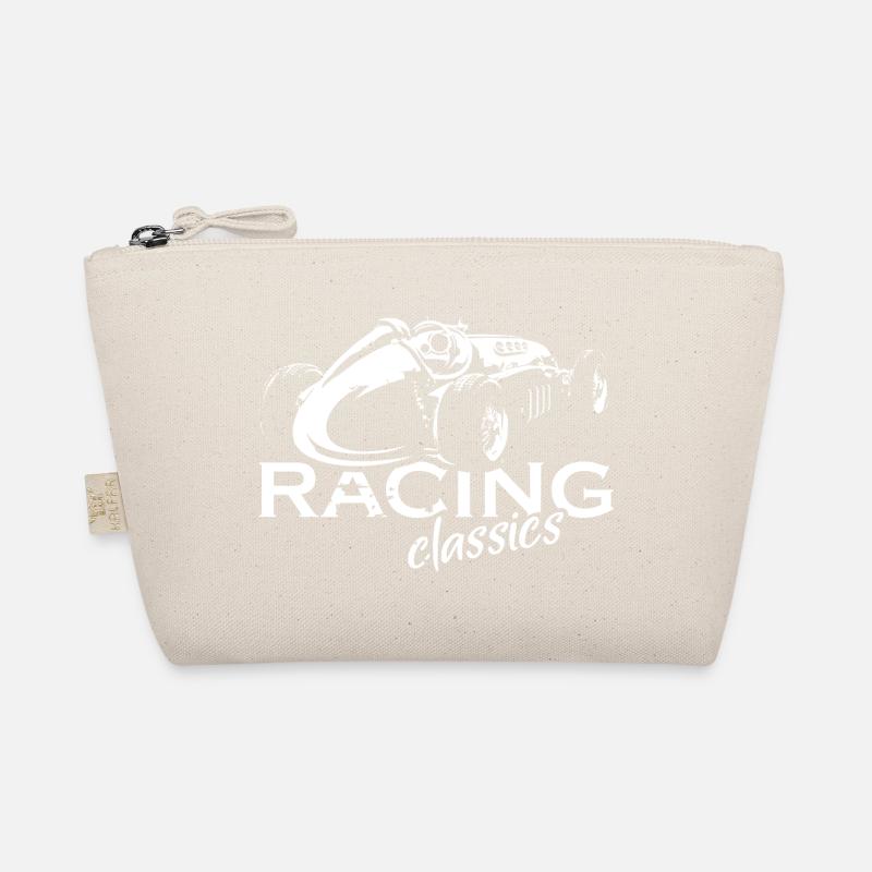 Retro Racing Oldtimer V8 Autos Symbol Logo icon - Bio-Täschchen - Natur
