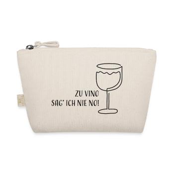 Zu Vino sag' ich nie No! | Weinglas Skizze Spruch - Bio-Täschchen - Natur - Vorne