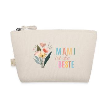 Mami ist die Beste! Blumen, bunt, personalisierbar - Bio-Täschchen - Natur - Vorne