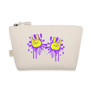 Two Heavy Metal Hard Rock Cool Graffiti Hand Gesture - Organic Pouch - nature - Front