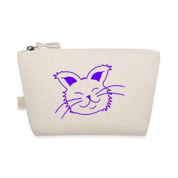 Pretty Cat Looking Happy Cheerful Smiling - Organic Pouch - nature - Front