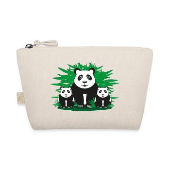 Lustige Panda Familie im Grünen. - Bio-Täschchen - Natur - Vorne