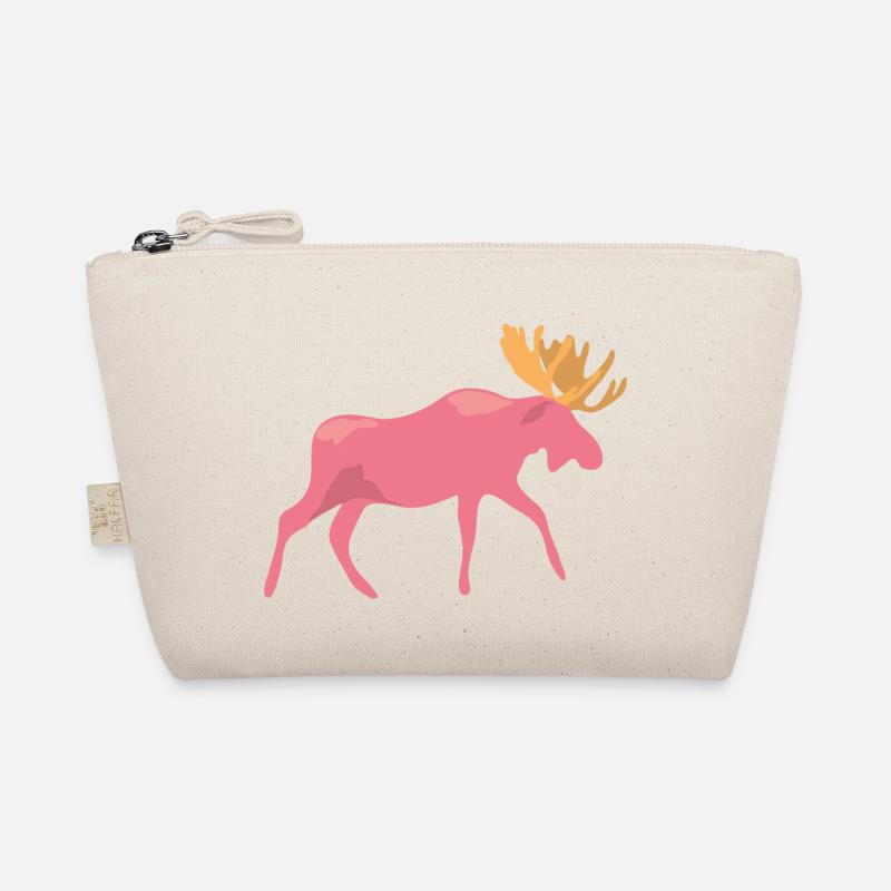 pinker Elch - Bio-Täschchen - Natur