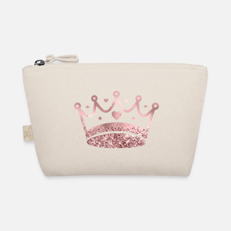 Königin/König Krone Glitter personalisierbar - Bio-Täschchen - Natur