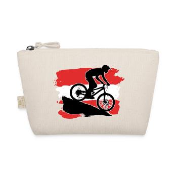 Österreich Flagge Downhill Biker - Bio-Täschchen - Natur - Vorne