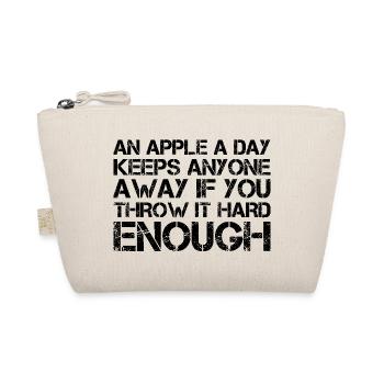 an apple a day keeps anyone away if you throw It - Organic Pouch - nature - Front