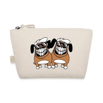 Two Dogs Monster Nasty Teeth Grinning - Organic Pouch - nature - Front