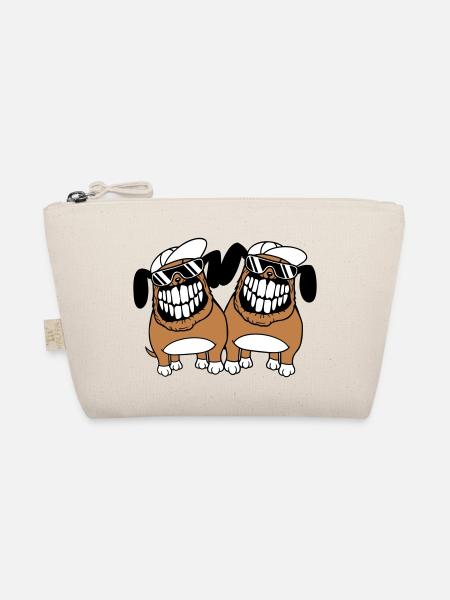 Deux chiens monstre méchant dangereux dents souriant - Trousse biologique - nature - Devant