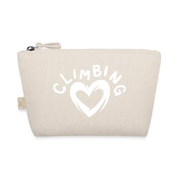 Climbing Heart Symbol - Climbing Love Logo - Organic Pouch - nature - Front