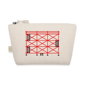 Red scaffolding with black steps construction design - Organic Pouch - nature - Front