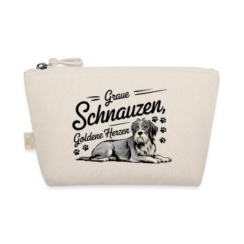 Graue Schnauzen Goldene Herzen – Hunderentner - Bio-Täschchen - Natur - Vorne