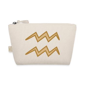 Wassermann Sternzeichen Symbol Zweifarbig Golden - Bio-Täschchen - Natur - Vorne