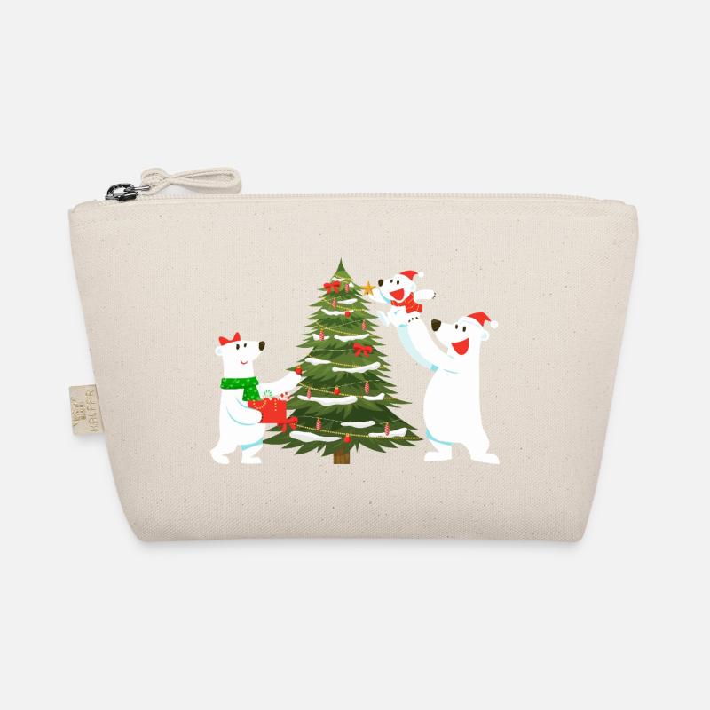 Festliche Eisbären mit Tannenbaum Bio-Täschchen