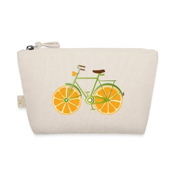 Funny bike with orange wheels fruity funny - Organic Pouch - nature - Front