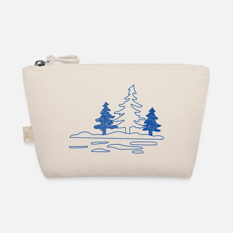 Abstract forest lake with pine trees Organic Pouch