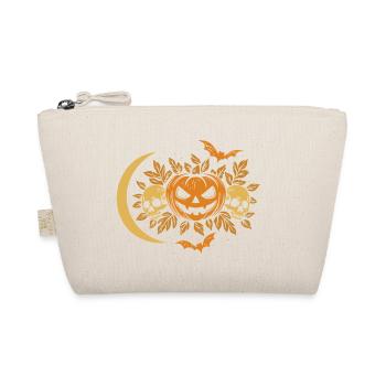 Halloween pumpkin with skulls and moon - Organic Pouch - nature - Front