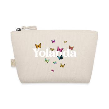 Beautiful girl name with butterflies YOLANDA - Organic Pouch - nature - Front