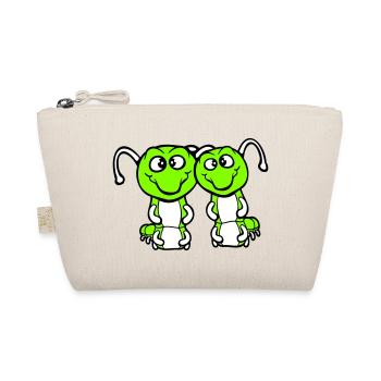 2 chenilles mignonnes deux amis cher couple amoureux - Trousse biologique - nature - Devant
