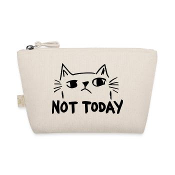 Not Today – Black and White Cat in Cool Vintage St - Organic Pouch - nature - Front