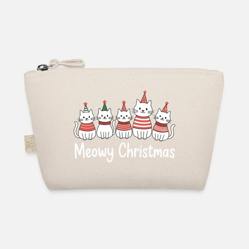 Meowy Christmas Katzen Fest - Bio-Täschchen - Natur