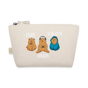 Food Gaming Sleeping Gamer Saying - Organic Pouch - nature - Front