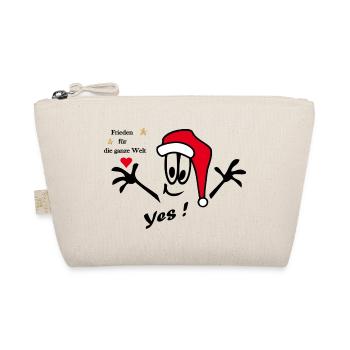 Weihnachtsmann mit Herz - Bio-Täschchen - Natur - Vorne
