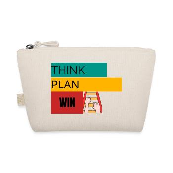 THINK · PLAN · WIN – Motivational T-Shirt - Organic Pouch - nature - Front