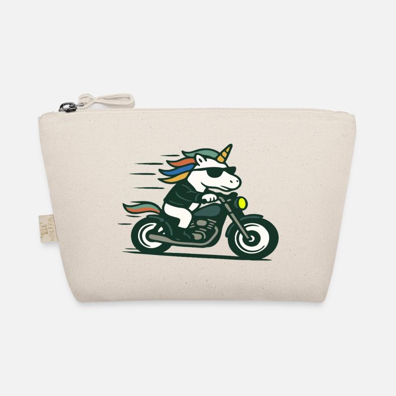 Fast Biker einhornfahrende Motorrad-Maskottchen-Kunst Bio-Täschchen