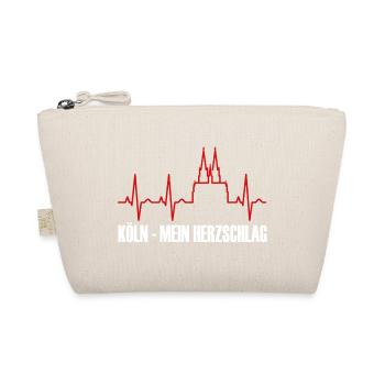 Cologne skyline with heartbeat from the cathedral - Organic Pouch - nature - Front
