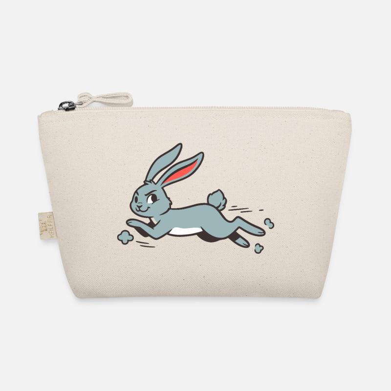 Running Bunny Rabbit Long-Eared Comic Funny Organic Pouch