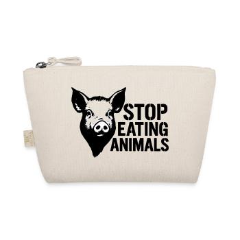 Pig's Head Protest Stops Animal Eating - Organic Pouch - nature - Front