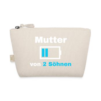 Mutter Sohn Spruch Stolz Mama 2 Kinder Geschenk - Bio-Täschchen - Natur - Vorne