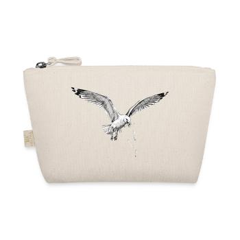 Mouette drôle qui vole des frites sur la plage - Trousse biologique - nature - Devant
