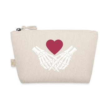 eternal love | Bone Hands | Skeleton | Heart - Organic Pouch - nature - Front