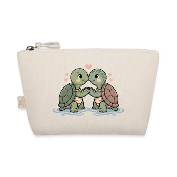 Turtle Couple In Love Animal Valentine's Day - Organic Pouch - nature - Front