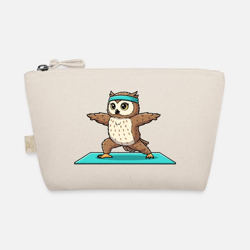 Yoga-Eulenvogel macht Kriegerposen-Kunst Bio-Täschchen
