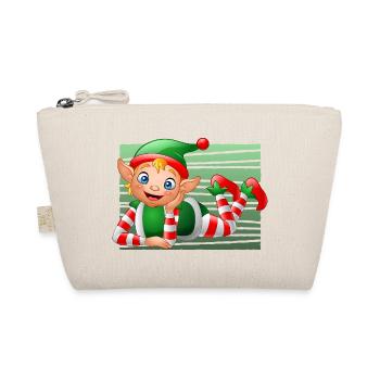Personnage de l’Elfe de Noël de Noël mignon, illustration verte des fêtes - Trousse biologique - nature - Devant