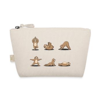Faultier Yoga – Lustiges Yoga Tier Design - Bio-Täschchen - Natur - Vorne
