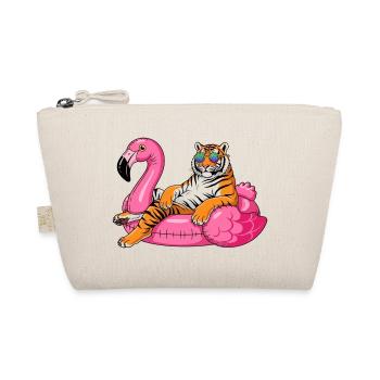 Tigre Cool sur Bouée Flamant Rose - Design Été Rig - Trousse biologique - nature - Devant
