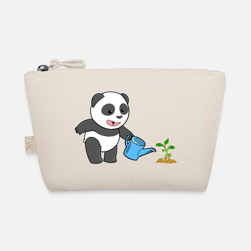 Panda Pandabär Gärtner Gießkanne Bio-Täschchen