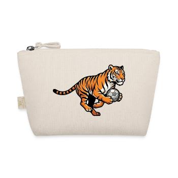 Starker Tiger Mit Fußball Für Fußballfans - Bio-Täschchen - Natur - Vorne