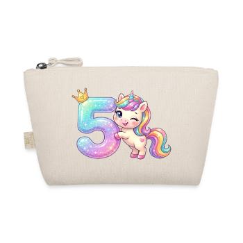 J’ai 5 ans d’anniversaire de fille licorne de Kawaii - Trousse biologique - nature - Devant