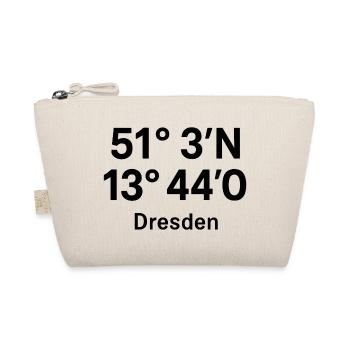 Dresden Koordinaten Design - Bio-Täschchen - Natur - Vorne